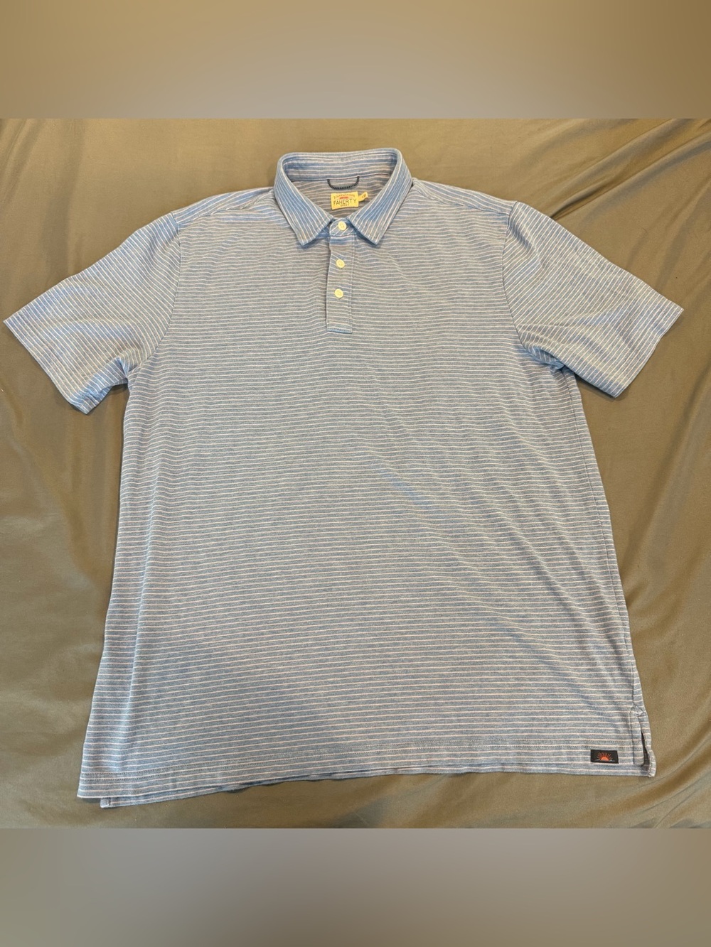 Faherty Brand Polo Mens Large Short Sleeve